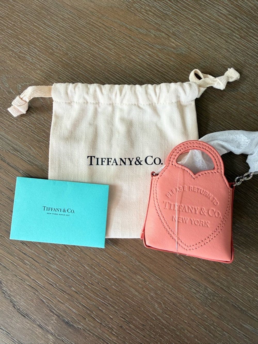 NWT Pink Please Return To Tiffany & Co New York 
Mini Micro Heart Bag Tote